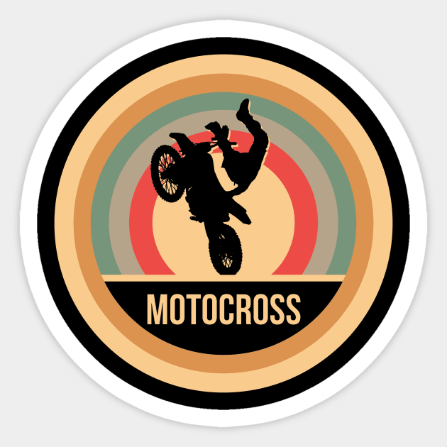 Retro Vintage Motocross Gift For Bikers Sticker by OceanRadar